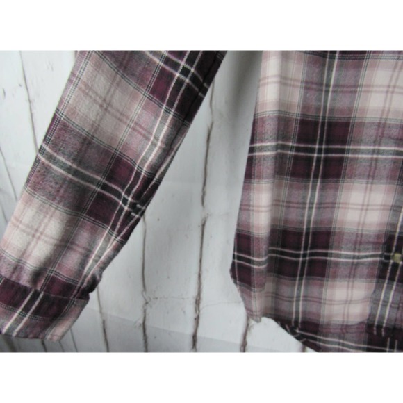 American Eagle Ahh-Mazingly Soft Women's Burgundy Plaid Small Shirt - Picture 4 of 5